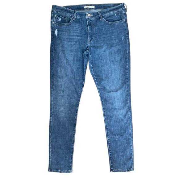Levi's Denim - Levi’s Skinny Jeans Medium Wash for Women Distressed BLU Size 33 x 30